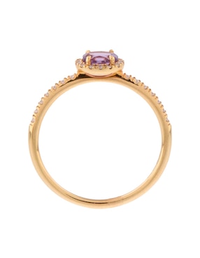 Anillo ovalado Riccardo Orsato 14 k de oro amatista pavé