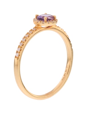 Anillo ovalado Riccardo Orsato 14 k de oro amatista pavé
