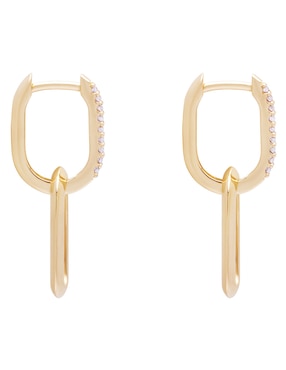 Aretes de eslabones Riccardo Orsato de oro con acabado pavé diamante