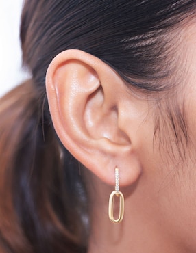 Aretes de eslabones Riccardo Orsato de oro con acabado pavé diamante