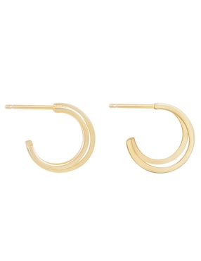 Aretes de aro redondos Riccardo Orsato de oro con acabado pavé diamante