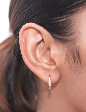 Aretes de aro redondos Riccardo Orsato de oro con acabado pavé diamante