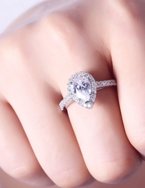 Anillo de compromiso de plata P 925 Yoiko zirconia