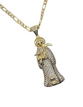 Collar con dije Limerence By Claudia Herrera Santa Muerte de oro laminado 14 K