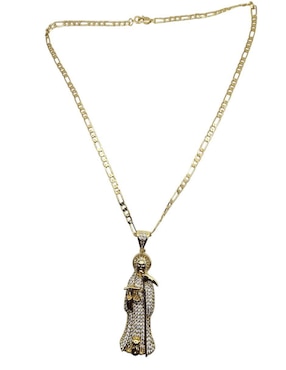 Collar con dije Limerence By Claudia Herrera Santa Muerte de oro laminado 14 K