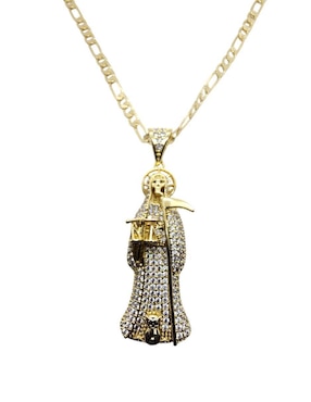 Collar con dije Limerence By Claudia Herrera Santa Muerte de oro laminado 14 K