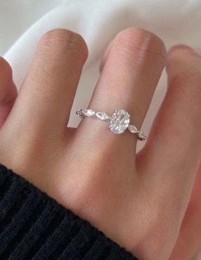 Anillo de compromiso de plata P 925 Yoiko zirconia