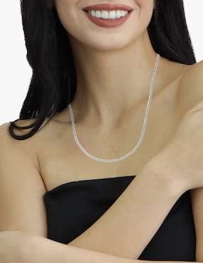 Collar de eslabones Dinasti de oro blanco 14 K