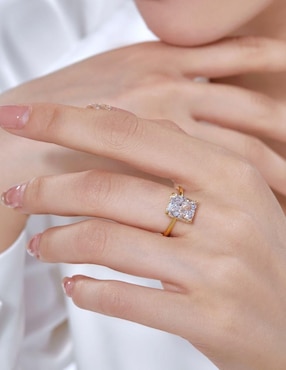 Anillo de compromiso de plata P 925 Yoiko zirconia