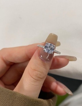Anillo de compromiso de plata P 925 Yoiko zirconia