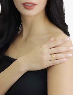 Anillo de eslabones Dinasti 14 k de oro amarillo pulido