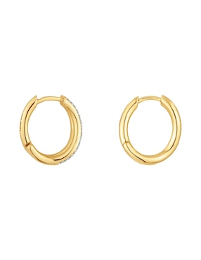Aretes de aro circulares Tous New Hav de oro con acabado pavé diamante