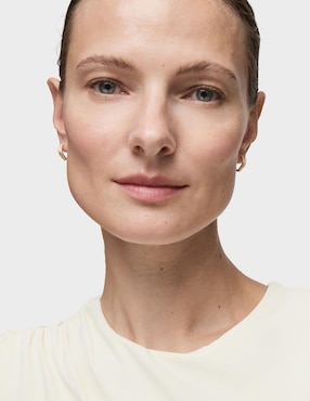Aretes de aro circulares Tous New Hav de oro con acabado pavé diamante