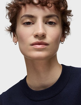 Aretes de aro circulares Tous New Hav de oro blanco con acabado pavé diamante