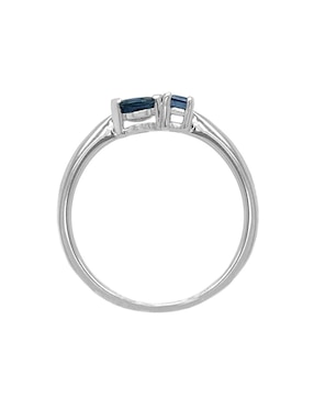 Anillo Idc 14 k de oro blanco zafiro brillante