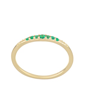 Anillo Valoro Ever for You 14 k de oro amarillo esmeralda pavé