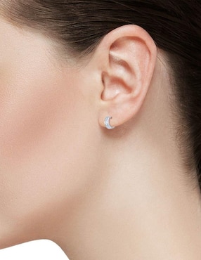 Arracadas Joyerías Bizzarro de oro blanco con acabado brillante zirconia