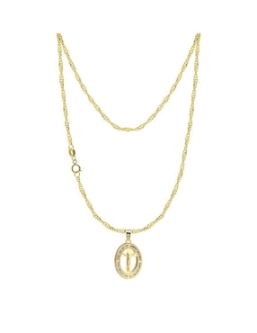 Collar con dije Abba Joyas de oro 10 K