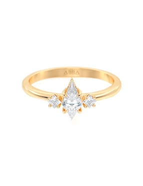 Anillo De Compromiso De Oro 10 K Abba Joyas Zirconia