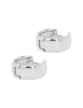 Aretes Huggies Circulares Teresa Díaz Joyería Mexicana Básicos Modernos De Plata P 925 Con Acabado Plateado