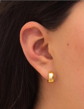 Aretes circulares Teresa Díaz Joyería Mexicana de plata P 925 con acabado plateado