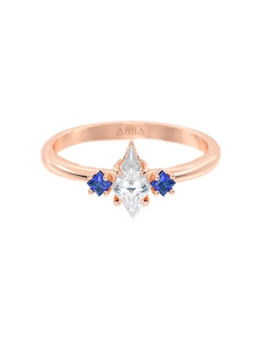 Anillo De Compromiso De Oro 14 K Abba Joyas Zirconia