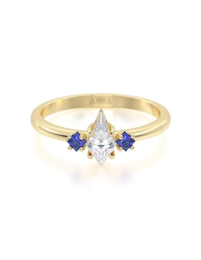 Anillo De Compromiso De Oro 10 K Abba Joyas Zirconia