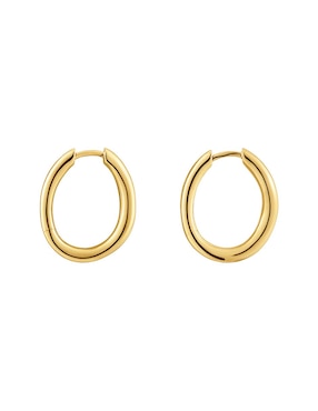 Aretes de aro circulares Tous New Hav de oro con acabado brillante