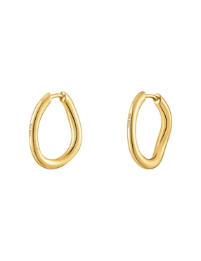 Aretes de aro circulares Tous New Hav de oro con acabado brillante