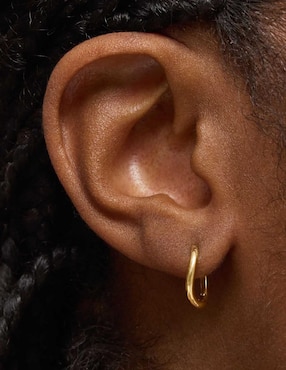 Aretes de aro circulares Tous New Hav de oro con acabado brillante
