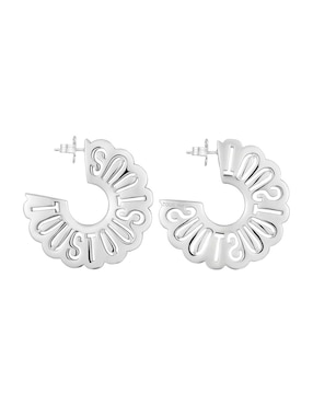 Aretes de aro circulares Tous Miranda de plata P 925 con acabado brillante