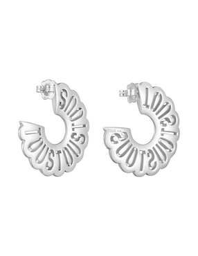 Aretes de aro circulares Tous Miranda de plata P 925 con acabado brillante