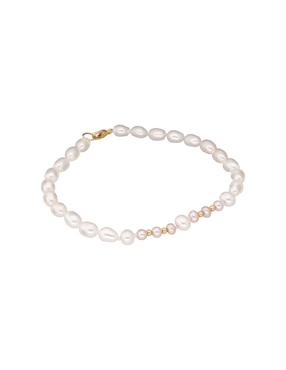 Pulsera Idc con perlas con acabado liso