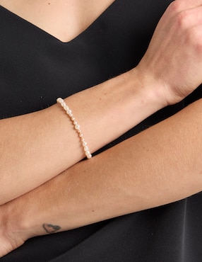Pulsera Idc con perlas con acabado liso