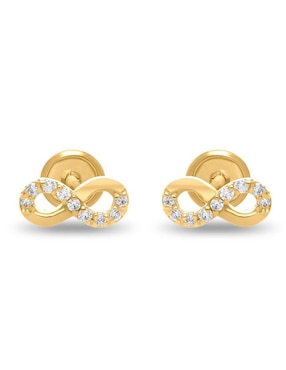 Broqueles de infinito Joyerías Bizzarro de oro con acabado brillante zirconia