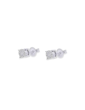 Broqueles circulares Joyerías Bizzarro de oro blanco con acabado brillante diamante