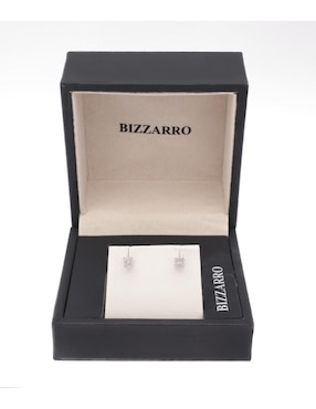 Broqueles circulares Joyerías Bizzarro de oro blanco con acabado brillante diamante