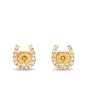 Broqueles de herradura Joyerías Bizzarro de oro con acabado brillante zirconia