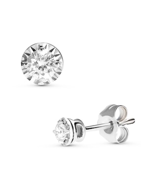 Broqueles circulares Joyerías Bizzarro de oro blanco con acabado brillante diamante