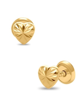 Broqueles de corazón Joyerías Bizzarro de oro con acabado brillante