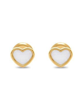 Broqueles de corazón Joyerías Bizzarro de oro con acabado brillante