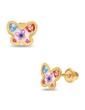 Broqueles de mariposa Joyerías Bizzarro de oro con acabado brillante