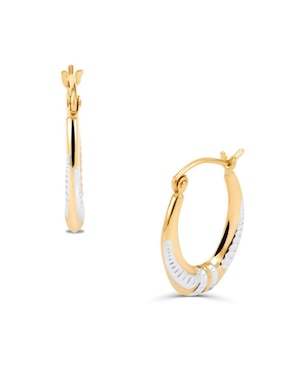Arracadas Joyerías Bizzarro de oro amarillo 14 K con acabado brillante
