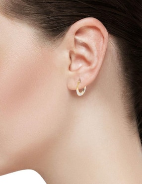Arracadas Joyerías Bizzarro de oro amarillo 14 K con acabado brillante