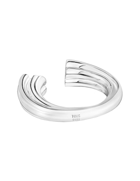 Anillo semicircular Tous P 925 de plata brillante