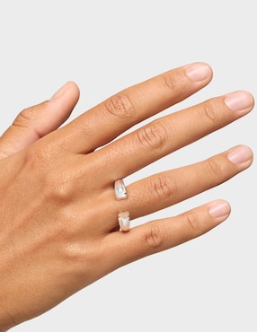 Anillo semicircular Tous P 925 de plata brillante