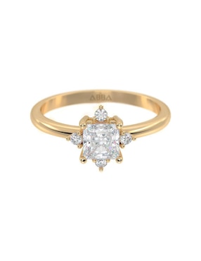 Anillo De Compromiso De Oro 14 K Abba Joyas Zirconia