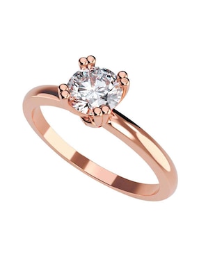 Anillo De Compromiso De Oro Rosa 14 K Amore Mio Diamante