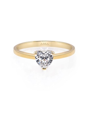 Anillo De Compromiso De Oro 14 K Abba Joyas Zirconia