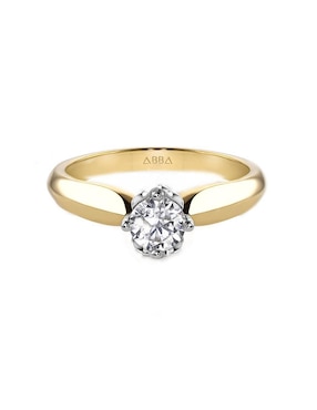 Anillo De Compromiso De Oro 14 K Abba Joyas Zirconia